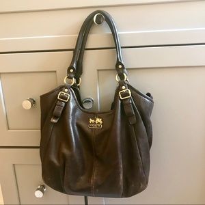 Brown leather Coach hobo